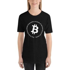 Famous Satoshi Genesis Block Quote Circle Bitcoin Unisex T-shirt Gift For Fan